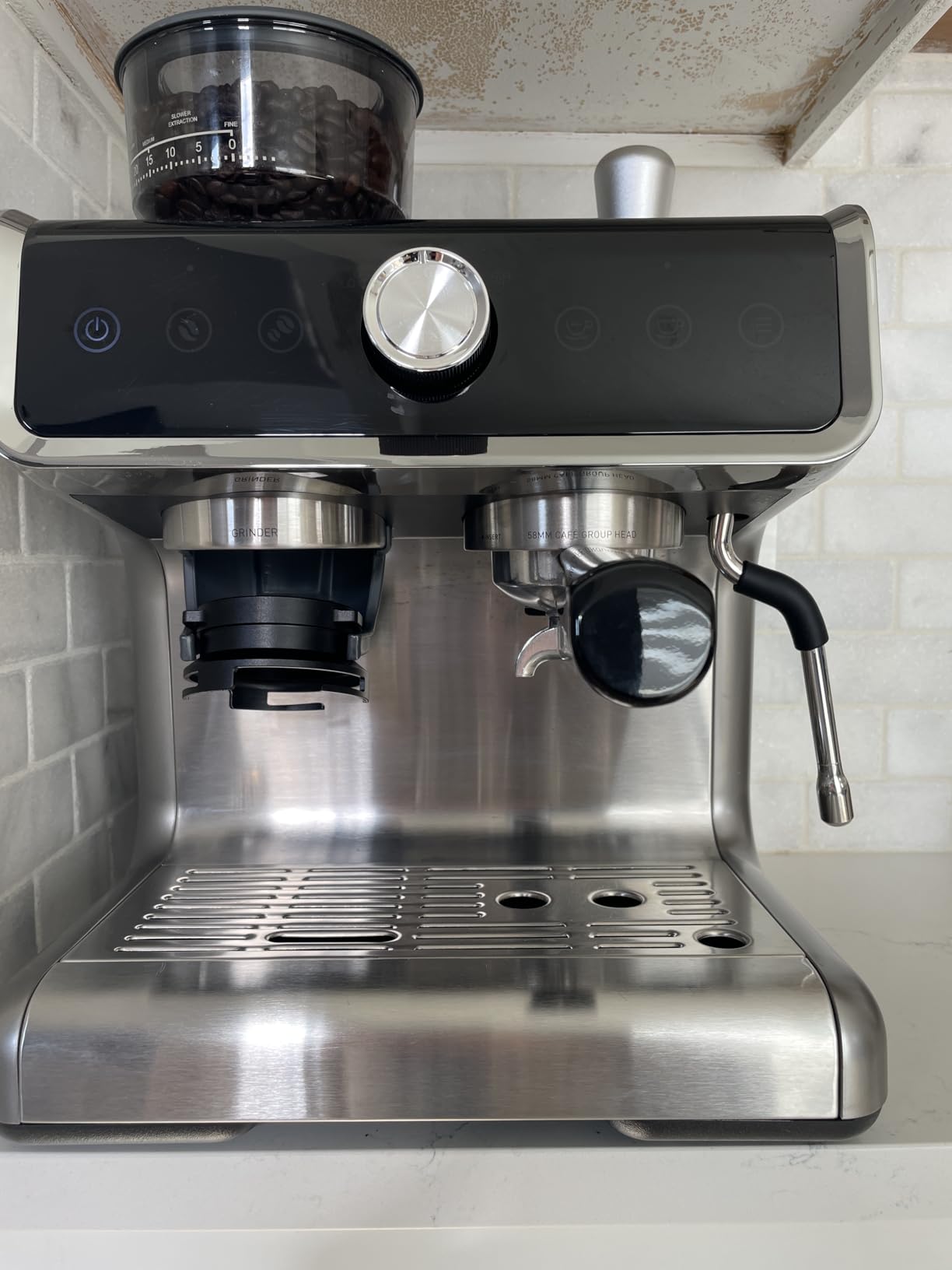 EUHOMY Espresso Machine with Grinder, 20 Bar Professional Espresso Coffee Maker for Home,with Milk Frother for Latte, Cappuccino & Barista-Style | 58mm Portafilter, PID Temperature Control, Steam Wand, Removable Water Tank for Cappuccino and Latte customer photo 1