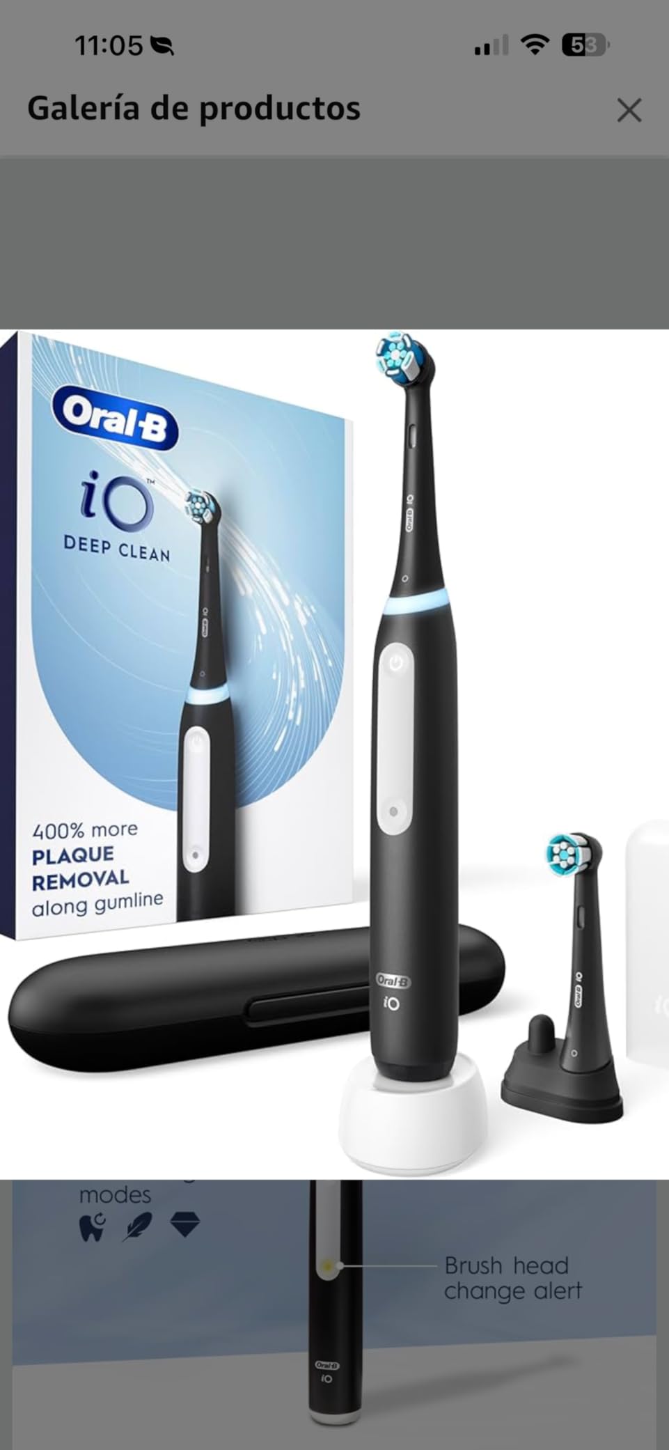 Oral-B Rechargeable Electric Toothbrush, iO3 Limited Deep Clean, 3 Cleaning Modes, Visual Pressure Sensor to Protect Gums, 2 Brush Heads, Travel Case, Azalea Pink customer photo 2