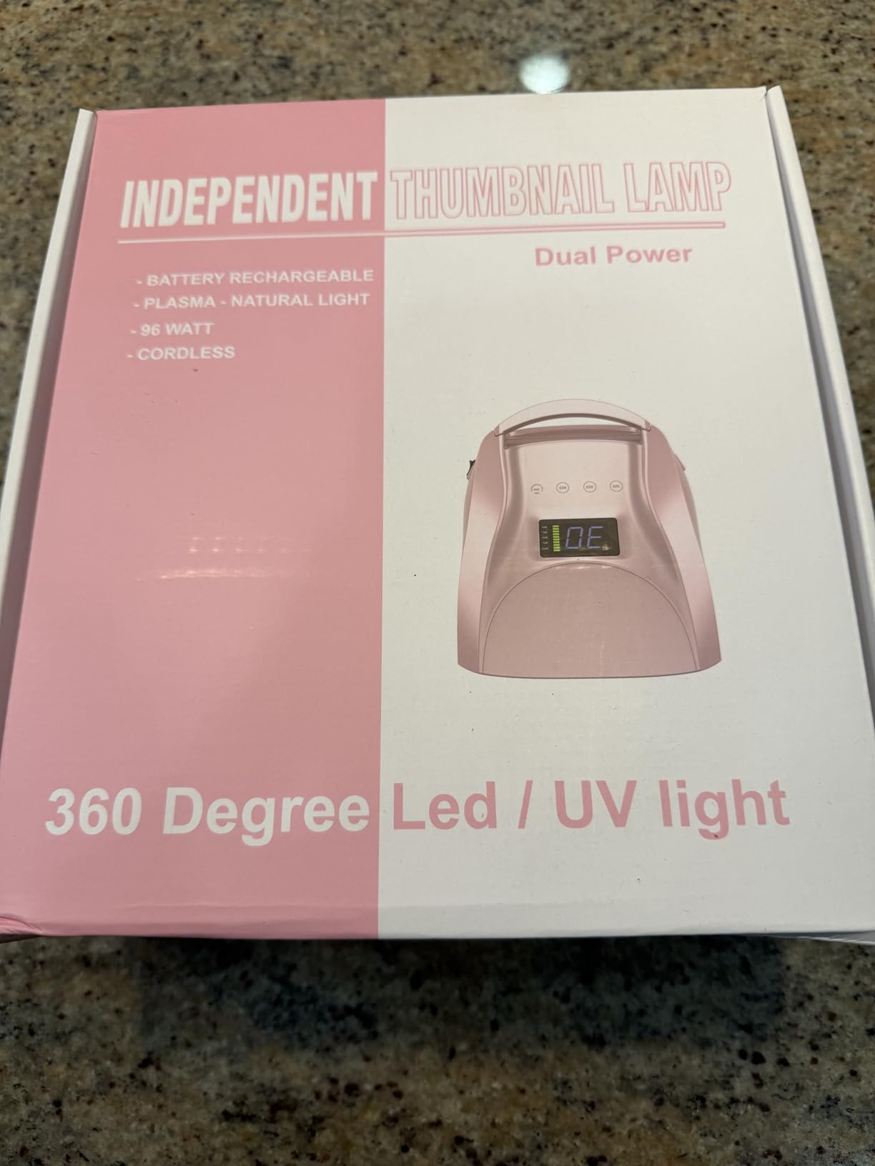 96W Cordless Nail Lamp, Pearl White Nail Dryer with Remote Control,Auto Sensor,Reflective Magnetic Bottom,Cooling Fan & 4 Timer,Rechargeable Professional LED UV Light for Nails Gel Polish customer photo 1