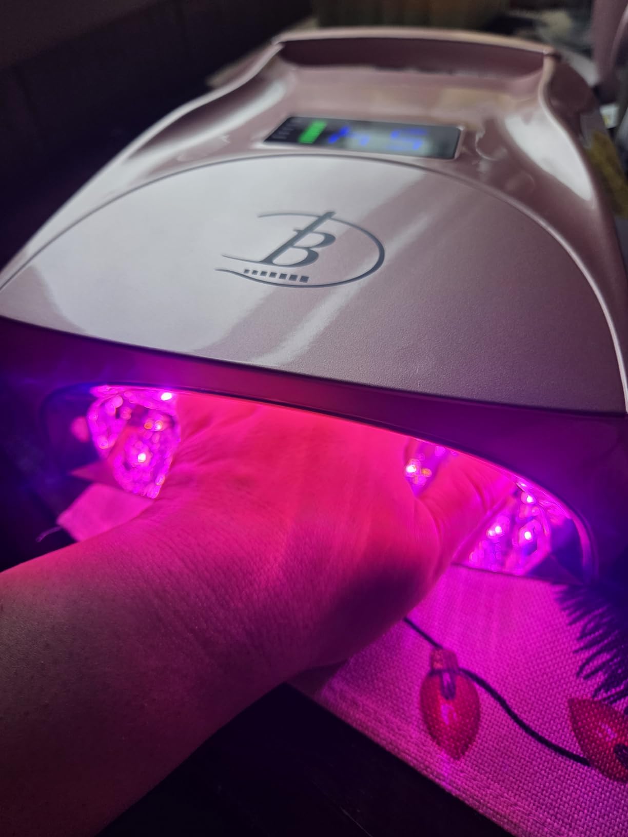 96W Cordless Nail Lamp, Pearl White Nail Dryer with Remote Control,Auto Sensor,Reflective Magnetic Bottom,Cooling Fan & 4 Timer,Rechargeable Professional LED UV Light for Nails Gel Polish customer photo 2