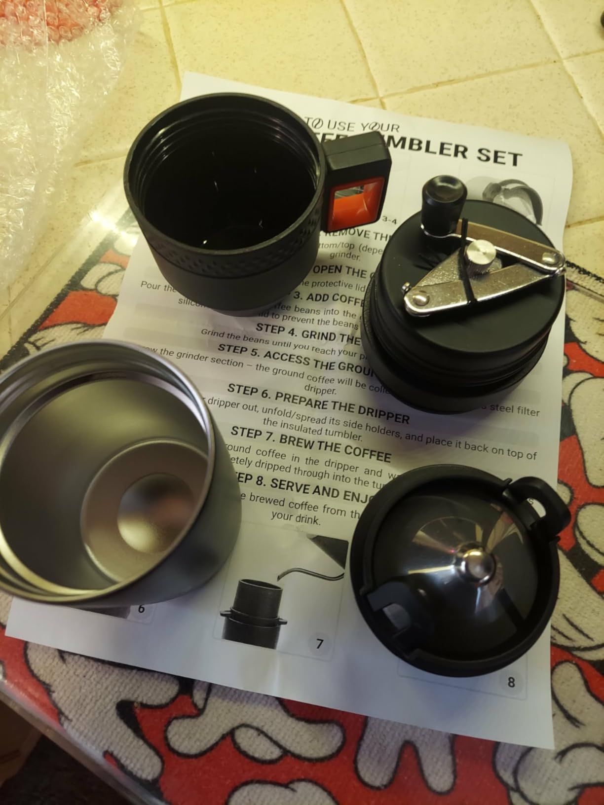Manual Coffee Grinder for Camping and Travel, Portable Pour Over Brewer Kit customer photo 2