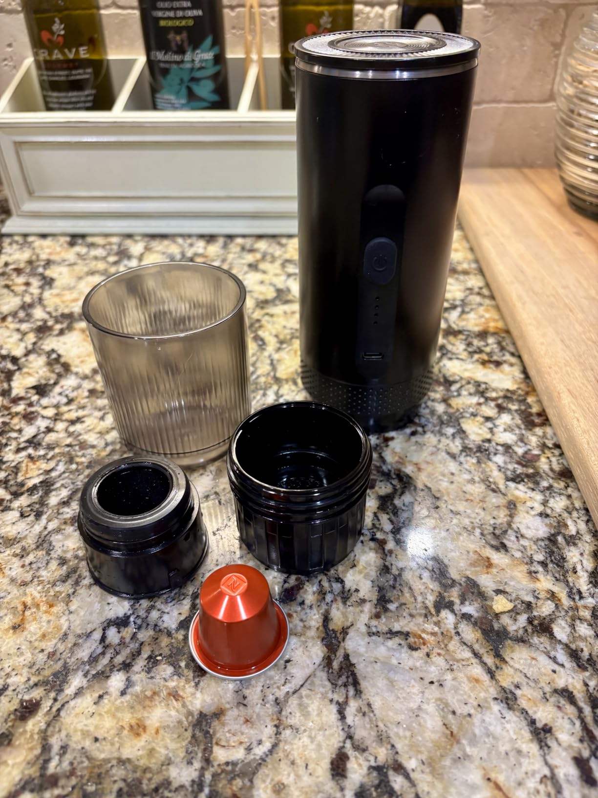 Portable Coffee Maker Electric Espresso Machine, Coffee Espresso Maker for Travel Self-Heating USB-C, Battery Powered with 7800mAh, for Ground Coffee & NS Capsule, for RV, Hiking, Office,Gifts for Men customer photo 1