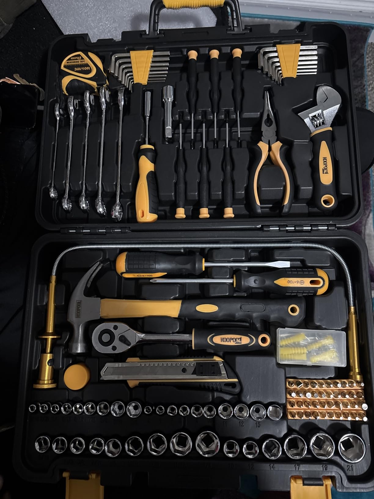 KOOPOOL 159 Piece Pink Tool Set, Tool Kit for Women, General Household pink tool kit for Home Auto Repair, Basic Mechanic Tool Box, with Storage Case customer photo 2