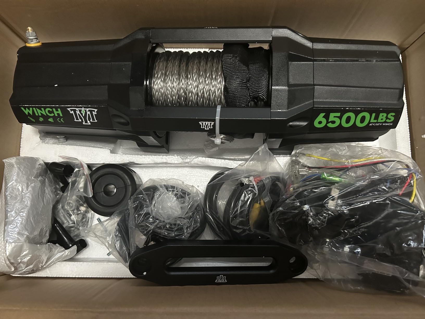 TYT 3000 lb ATV Winch with Wireless Remote and Wired Switch,12V DC Electric Winch Synthetic Winch Rope with Fairlead and Winch Mounting Plate customer photo 2
