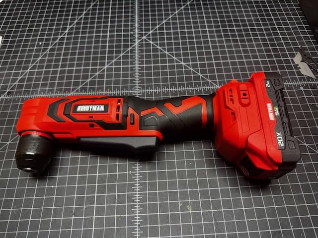 Alloyman 20V Brushless Right Angle Drill with 2 * 2.0Ah Battery & Charger, 3/8