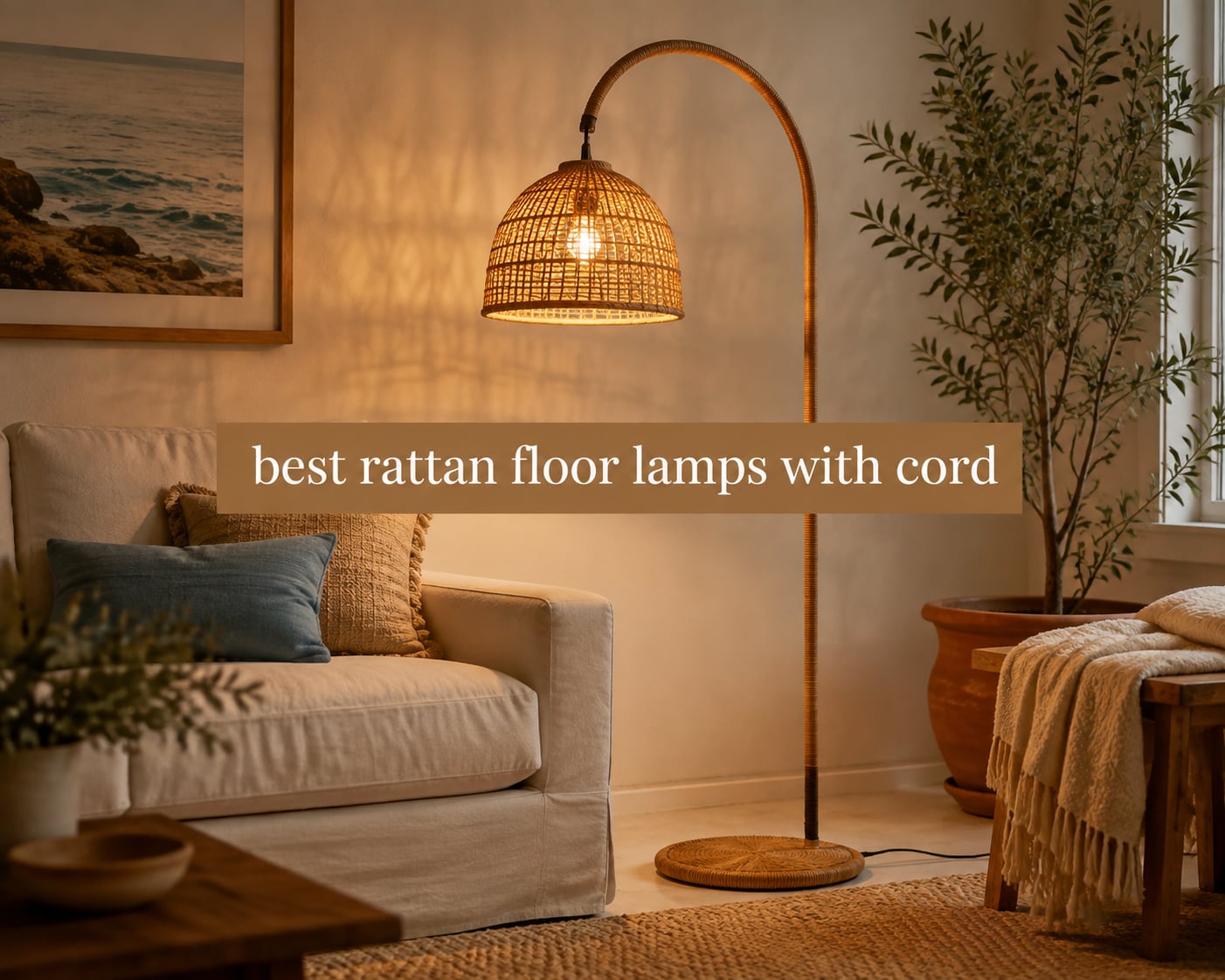 best rattan floor lamps with cord