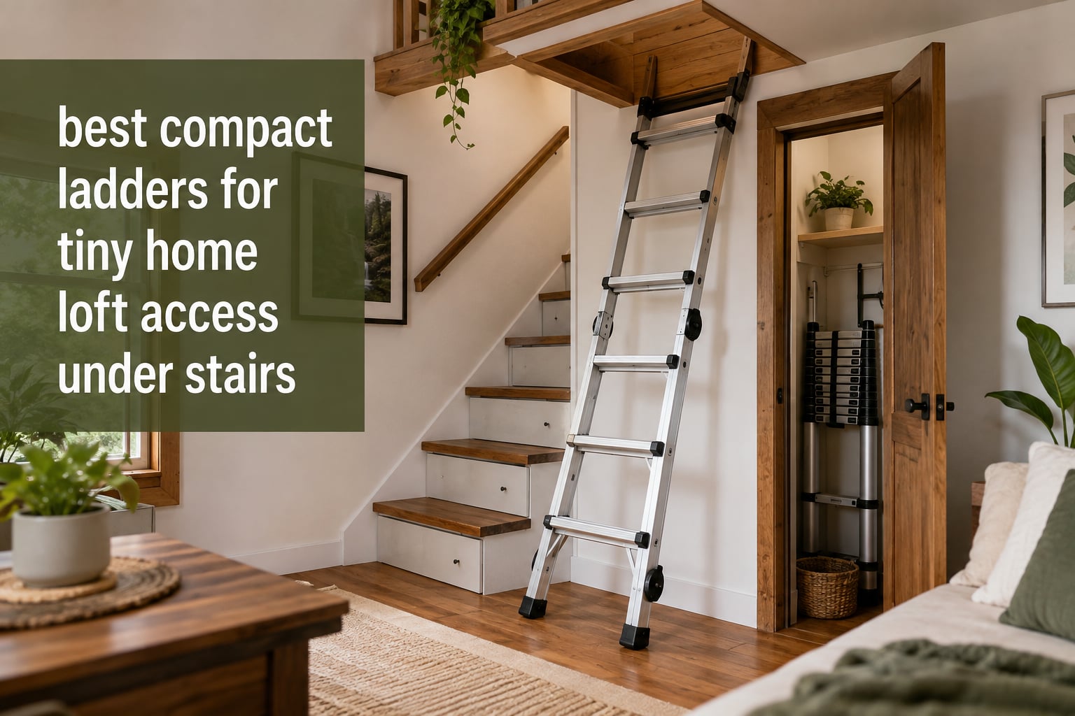 best compact ladders for tiny home loft access under stairs