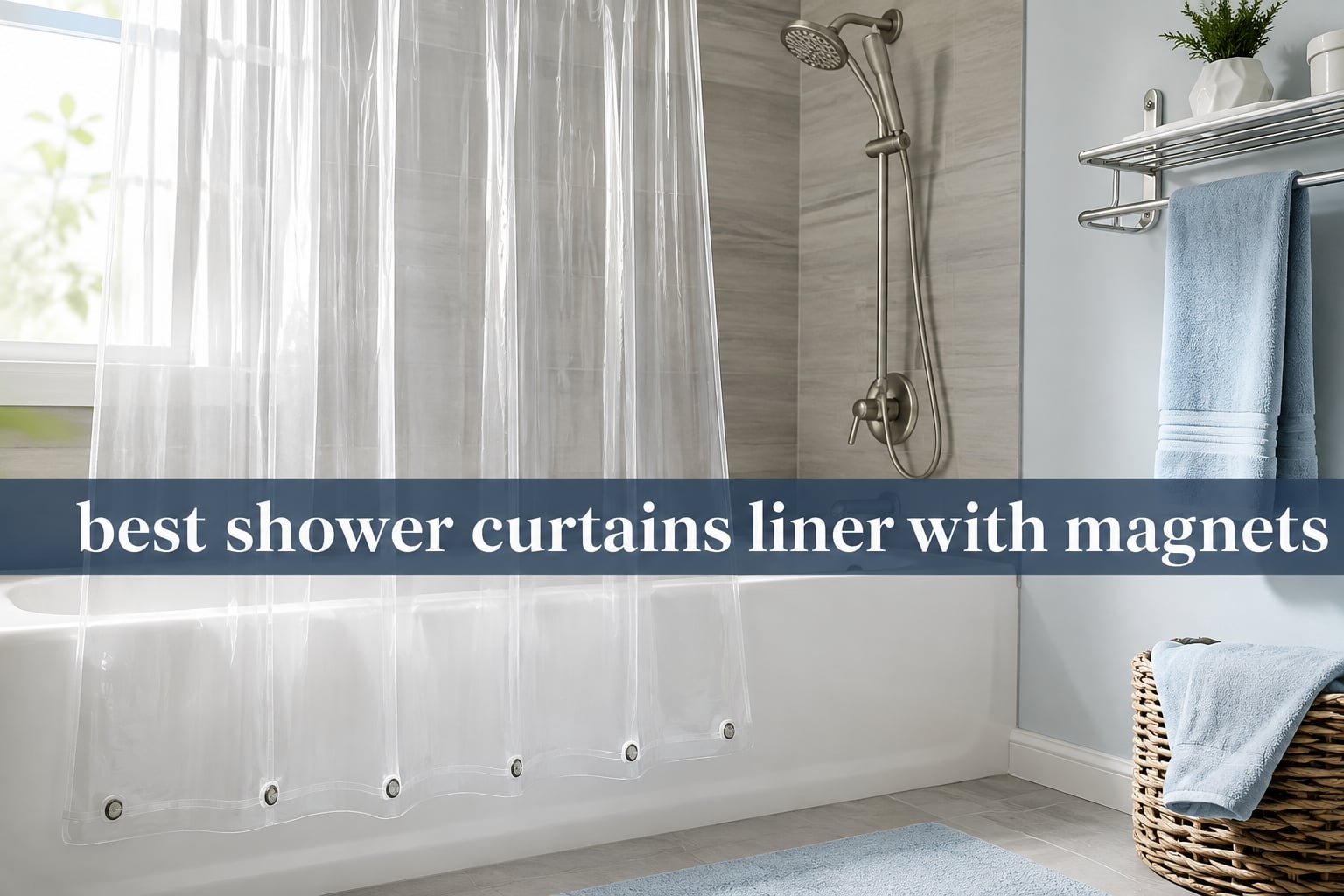 best shower curtains liner with magnets